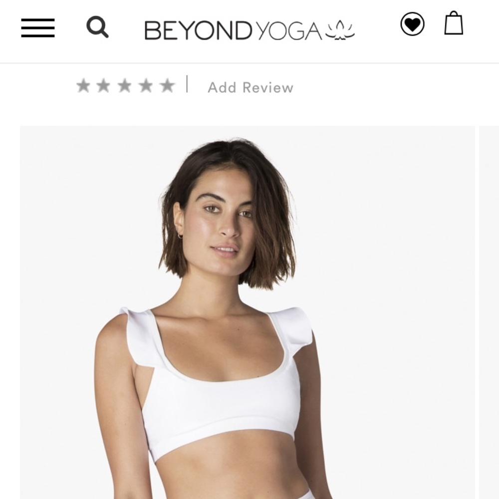 Beyond yoga frill seeker bra top white